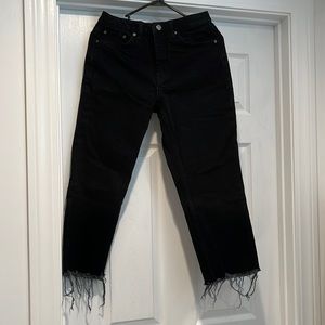 Topshop Straight Jean, Black, W28 L28 Petite